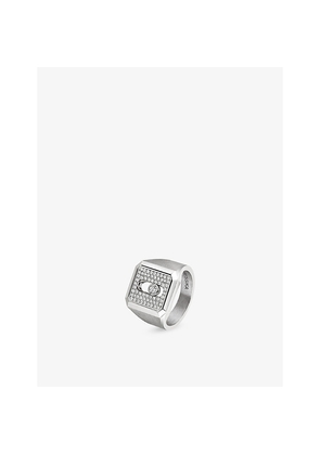 Messika Move Natural Titanium Pavé 18ct Gold and 0.35ct Diamond Signet Ring