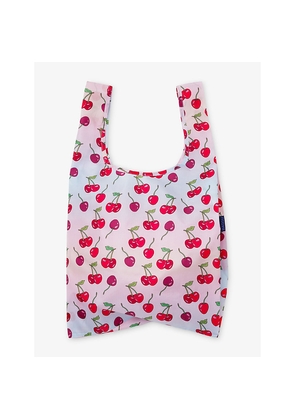 Womens Baggu Cherry-Print Woven Tote Bag