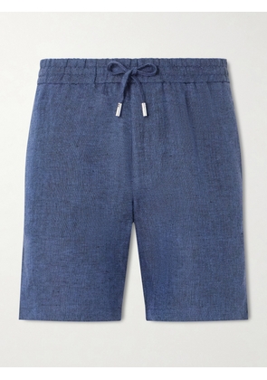 Mr P. - Straight-Leg Herringbone Linen Shorts - Men - Blue - 28