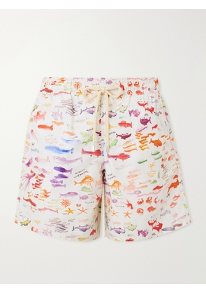 Vilebrequin - Moorea Straight-Leg Mid-Length Printed Recycled Swim Shorts - Men - Neutrals - S