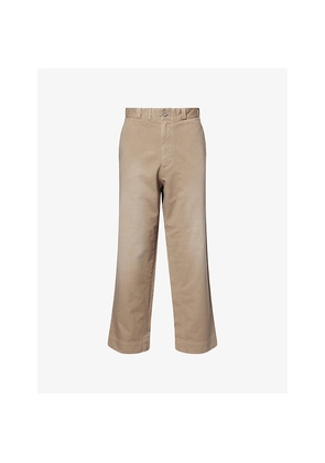 Mens A.Presse Work Wide-Leg Cotton-Twill Trousers