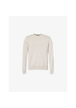 Mens Emporio Armani Crewneck Embroidered-Logo Cotton Jumper