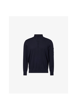 Mens Cp Company Sea Island Logo Cotton Jumper
