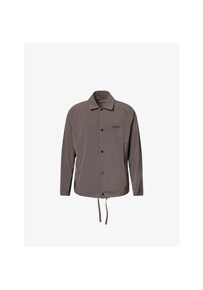 Mens Emporio Armani Embroidered-Logo Zip-Pocket Woven Jacket