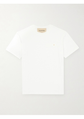 Valentino Garavani - VGold Cotton-Jersey T-Shirt - Men - White - XS