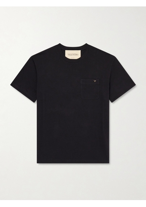 Valentino Garavani - VGold Cotton-Jersey T-Shirt - Men - Black - XS