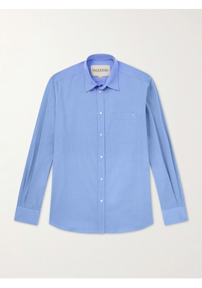 Valentino Garavani - VGold Cotton-Poplin Shirt - Men - Blue - EU 38