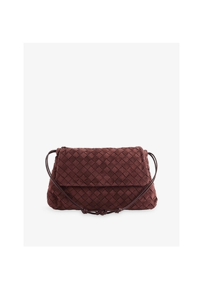 Womens Bottega Veneta Giorno Intrecciato Suede Pouch