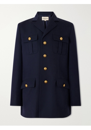 Valentino Garavani - Sahariana Embellished Virgin Wool Jacket - Men - Blue - IT 46