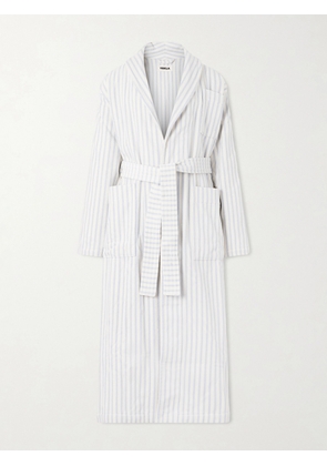 TEKLA - Belted Striped Organic Cotton-Terry Robe - Men - Neutrals - S