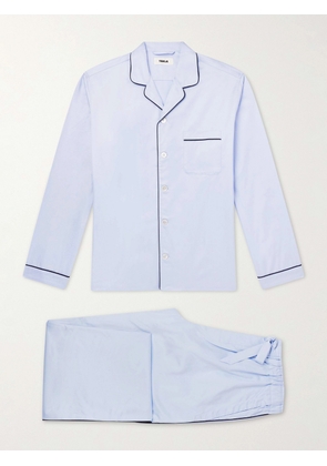 TEKLA - Bellhop Cotton-Satin Pyjama Set - Men - Blue - S