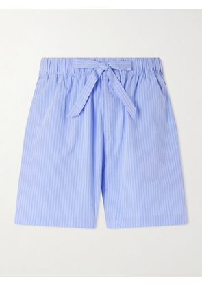 TEKLA - Straight-Leg Striped Organic Cotton-Poplin Shorts - Men - Blue - S