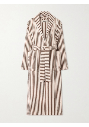 TEKLA - Belted Striped Organic Cotton-Terry Robe - Men - Neutrals - S