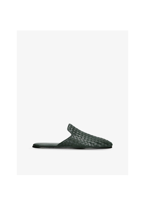 Mens Bottega Veneta Intrecciato Leather Slippers