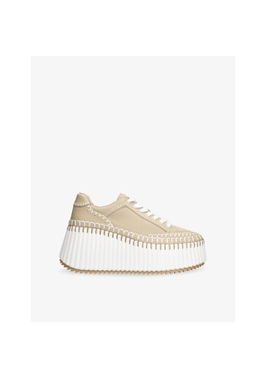 Womens Chloe Nama Runner Platform Woven Trainers