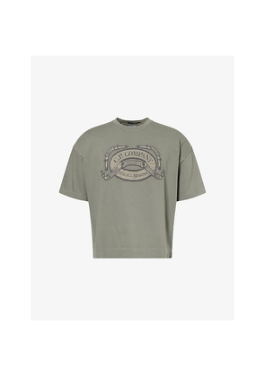Mens Cp Company Old Crest Logo Cotton T-Shirt