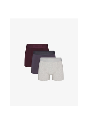Mens Skims Branded-Waistband Pack Of Three Stretch-Jersey Boxer Briefs