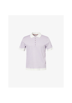 Mens Paul Smith Embroidered-Logo Contrasting-Trim Knit Polo Shirt