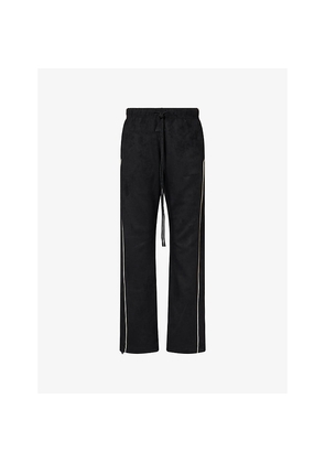 Womens Fear Of God Essentials Signature Piped-Hem Faux-Suede Track Pants