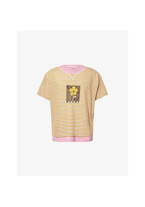 Mens Marni Graphic-Print Pinstripe Cotton T-Shirt