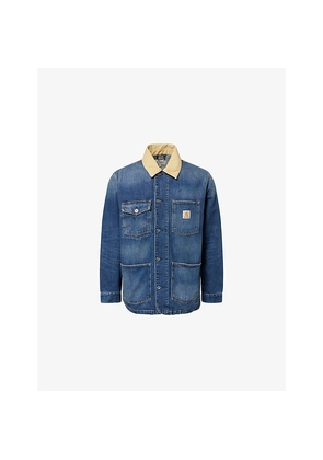 Mens Carhartt WIP Warren Chore Cotton Denim Coat