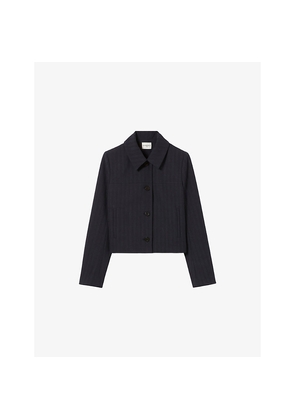 Womens Claudie Pierlot Tailored Button-Down Stretch-Woven Jacket