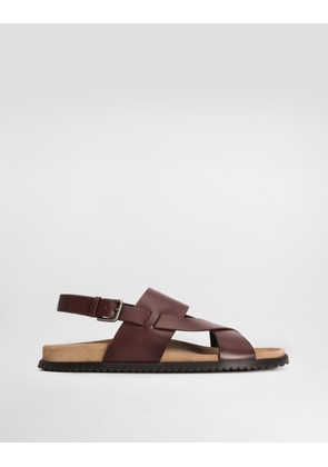 Dolce & Gabbana Dg Casual Calfskin Sandals - Man Sandals And Slides Bordeaux 42