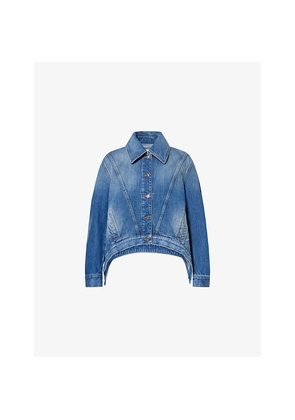 Womens Givenchy Dipped-Hem Cocoon Denim Jacket