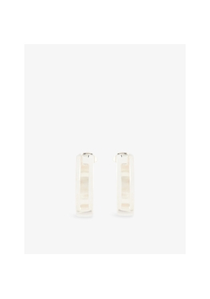 Womens Reselfridges Pre-Loved Gucci Square-G Cut-Out Sterling-Silver Hoop Earrings