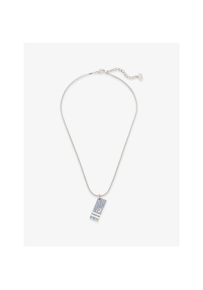 Womens Reselfridges Pre-Loved Dior Oblique Trotter Silver-Plated Pendant Necklace