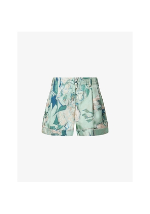 Womens Givenchy Floral-Print Pyjama-Style Silk Shorts