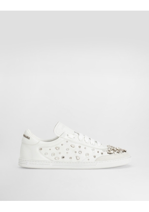 Dolce & Gabbana Calfskin Saint Tropez Light Sneakers - Woman Sneakers Cream 37