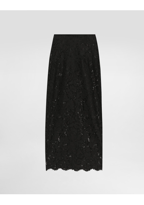 Dolce & Gabbana Cordonetto Lace Midi Skirt - Woman Skirts Black 44