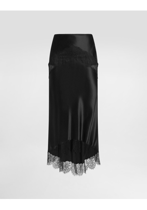 Dolce & Gabbana Silk Satin Skirt - Woman Skirts Black Silk 42