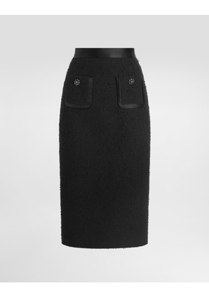 Dolce & Gabbana Rachel Basketweave Straight Skirt - Woman Skirts Black 38