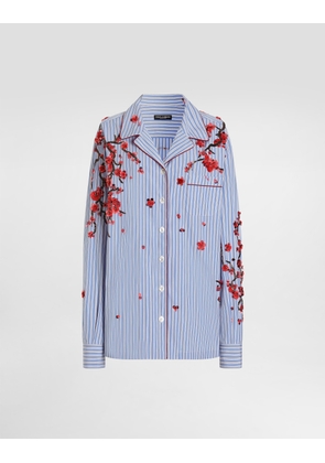 Dolce & Gabbana Poplin Shirt With Cherry Tree Embroidery - Woman Shirts And Tops Multi-colored 42
