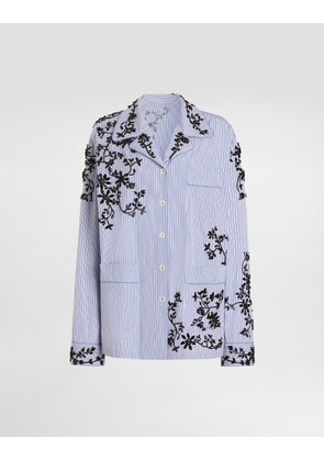 Dolce & Gabbana Cotton Vanity Shirt With Flowers Embroidery - Woman Shirts And Tops Multi-colored 38