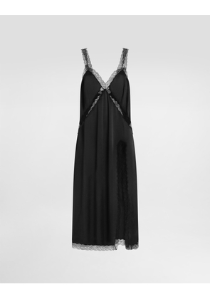 Dolce & Gabbana Silk Satin Slip Dress - Woman Dresses Black Silk 42