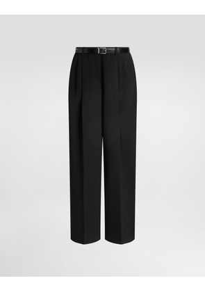 Dolce & Gabbana Wool Gabardine Trousers - Woman Pants And Shorts Black Wool 48