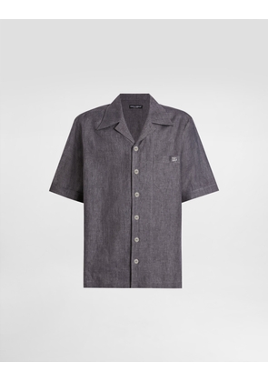 Dolce & Gabbana Hawaii Linen Canvas Shirt - Man Shirts Grey 40