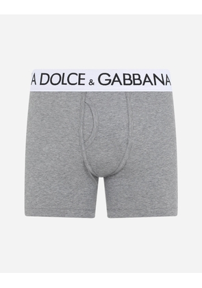 Dolce & Gabbana Two-way-stretch Cotton Jersey Long-leg Boxers - Man Underwear And Loungewear Gray Cotton 7