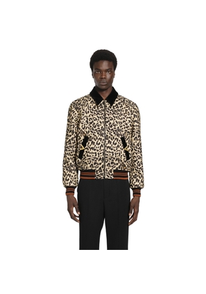 Leopard Print Wool Drape Jacket