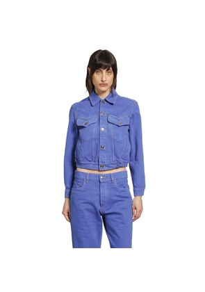 VERSACE WOMAN BLUE JACKETS