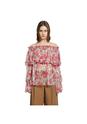 Off-The-Shoulder Silk Top