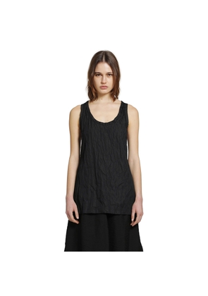 Crinkled Cotton Tank Top