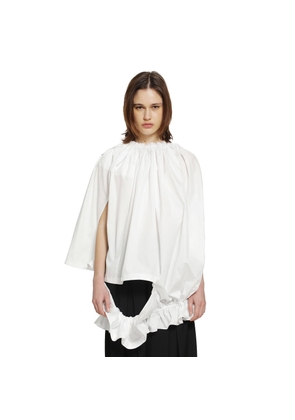 Gathered Cotton Poplin Blouse
