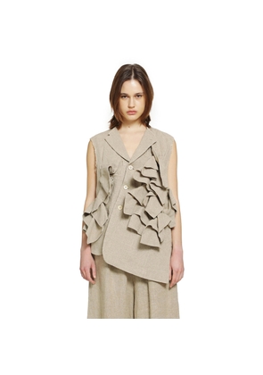 Ruffled Linen Vest