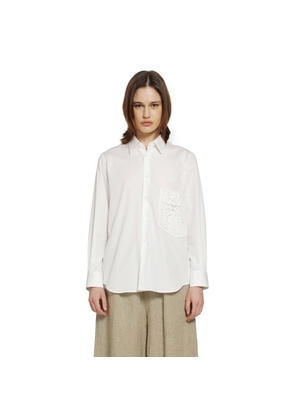 Crochet Pocket Shirt in Cotton Poplin