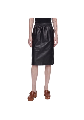 Leather Knee-length Pencil Skirt