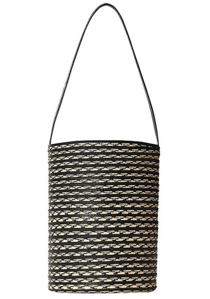 The Row Beau Raffia North South Small Tote Bag in Black & Natural - Black. Size all.